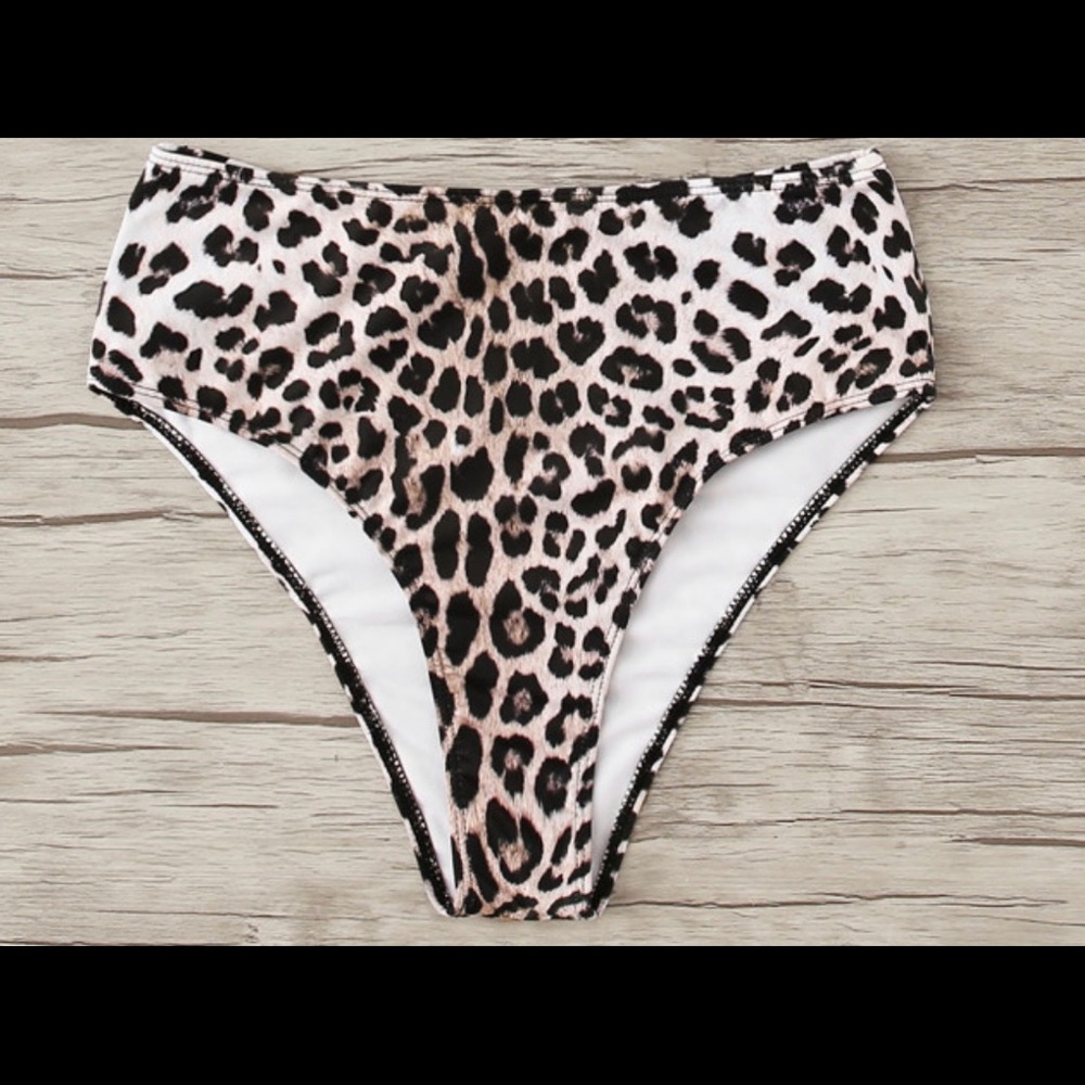Cheetah print high waisted bikini bottoms